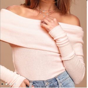 Elegant Off-Shoulder Ribbed Knit Top
